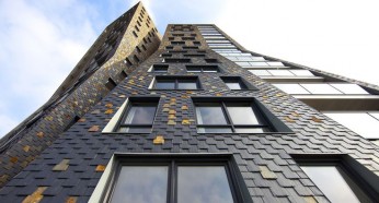 Facade of slate - the structure of the facade vent